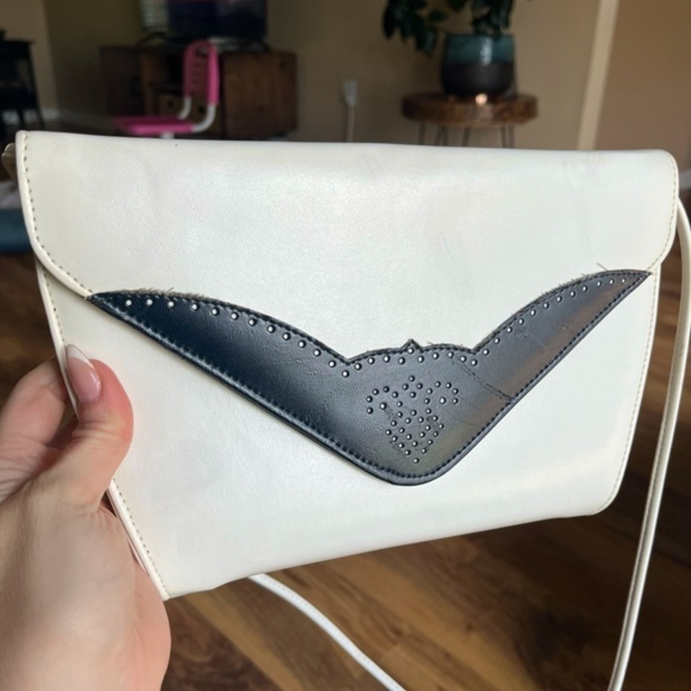Vintage Cream and Black Clutch